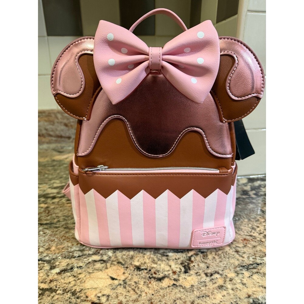 Loungefly Disney Minnie Strawberry Chocolate Cupcake Mini Backpack NWT